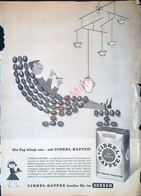 Originale alte Reklame Werbung Cirkel Kaffee v. 1963 (16)