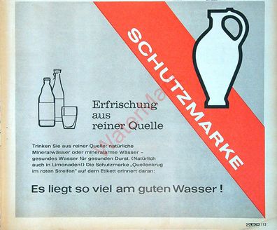 Originale alte Reklame Werbung Mineralwasser Quellenkrug v. 1965 (18)