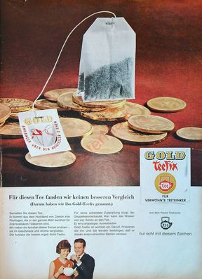 Originale alte Reklame Werbung Tee Teefix Gold Teekanne v. 1965 (20)