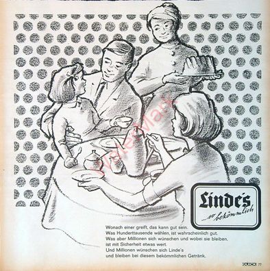 Originale alte Reklame Werbung Kaffee Lindes Linde´s v. 1965 (21)