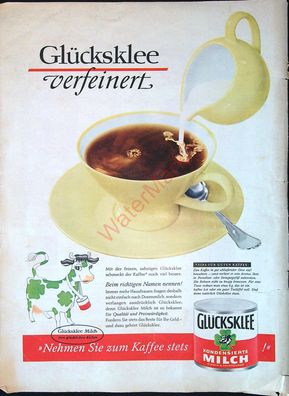 Originale alte Reklame Werbung Dosenmilch Büchsenmilch Glücksklee v. 1959 (22)