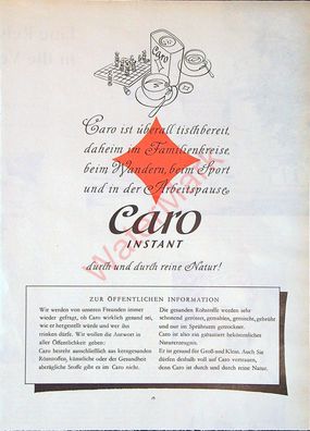Originale alte Reklame Werbung Kaffee Caro Instant v. 1959 (25)