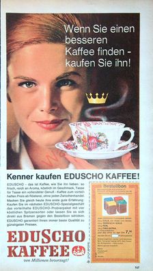 Originale alte Reklame Werbung Eduscho Kaffeev. 1963 (28)