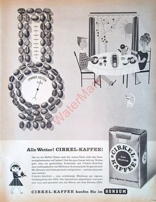 Originale alte Reklame Werbung Cirkel Kaffee v. 1963 (32)