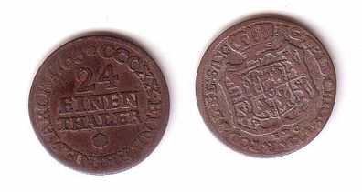 1/24 Taler Silber Münze Sachsen 1763 EDC (109959)