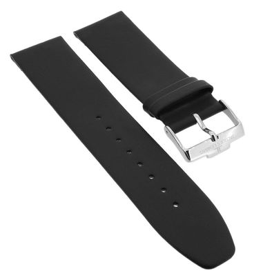 Jacques Lemans York | Uhrenarmband 17mm Leder schwarz glatt | 1-1621