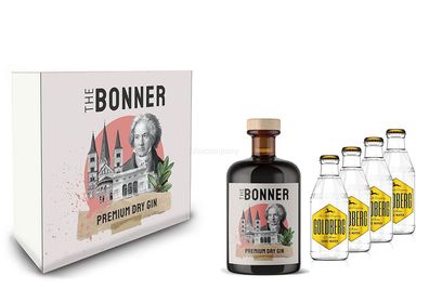 The Bonner Geschenkset - The Bonner Premium Dry Gin 0,5l (41% Vol) + 4x Goldber