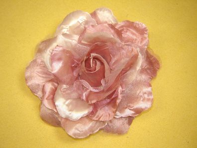große Ansteckblüte Rose 15cm in Farbe altrose Ansteckblume Brosche od Haarclip p