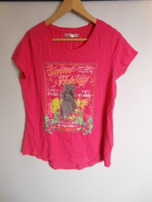 bpc bonprix T-Shirt mit Druck, pink, Gr. 40/42