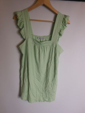 Bodyflirt Shirt mit Rüschen, hellgrün, Gr. 40/42