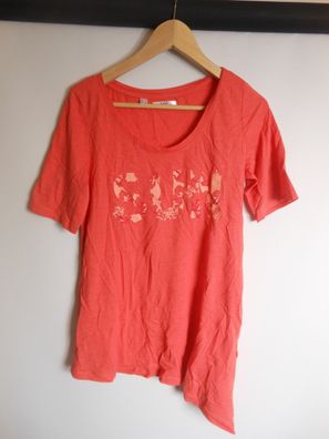 bpc bonprix, T-Shirt mit Druck, orange, Gr. 36/38