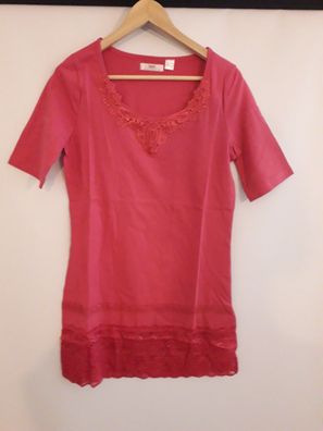 bpc bonprix Shirt mit Spitze, pink, Gr.36/38