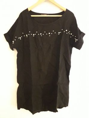Bodyflirt Sommerkleid mit Perlen, schwarz. Gr. 36