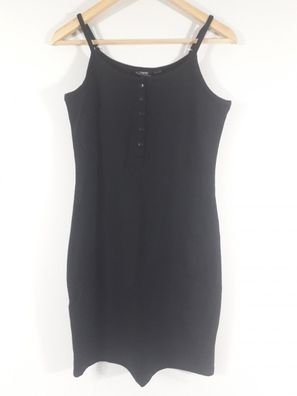 bpc bonprix Jerseykleid mit Knopfleiste, schwarz, Gr. 36/38