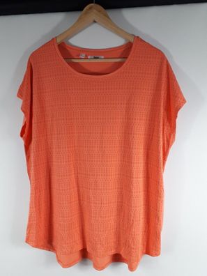 bpc bonprix T-Shirt mit dezentem Muster, aprikose Gr. 40/42