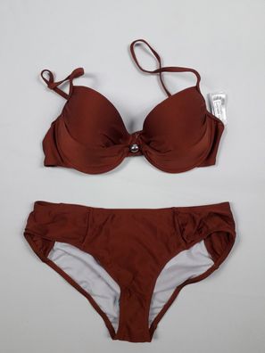 bpc selection Edel geraffter Bügel Bikini (2tlg), braun Gr. 36 (70C)