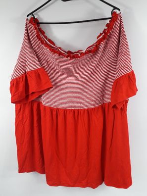 bpc bonprix Carmen-Shirt mit ausgestelltem Saum, erdbeere, Gr. 44/46