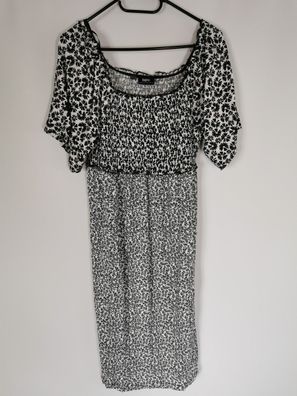 bpc bonprix Jersey-Umstandskleid mit Carmen-Ausschnitt, schwarz/ weiß, Gr. 36/38