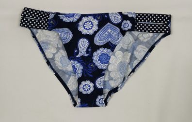 bpc bonprix Bikini-Hose, blau / weiss, Gr. 46