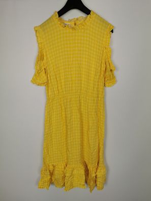Bodyflirt Cold-Shoulder-Kleid, gelb/ vanille, Gr. 44