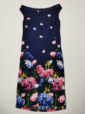bpc selection Carmen-Kleid bedruckt, dunkelblau, Gr. 38