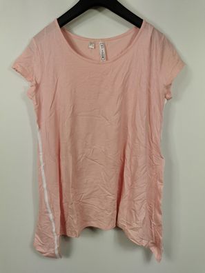 Rainbow Shirt mit Kontraststreifen, rosa/ weiss, Gr. 36/38
