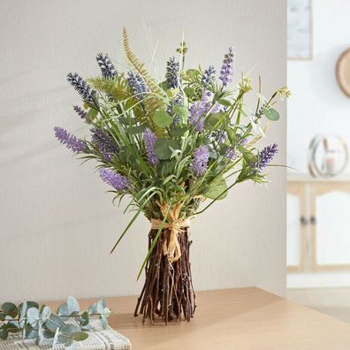 Lavendel & Weide Kunstblumen Dekobündel Strauß Frühling Sommer Höhe 50 cm