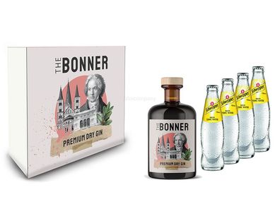 The Bonner Geschenkset - The Bonner Premium Dry Gin 0,5l (41% Vol) + 4x Schwepp