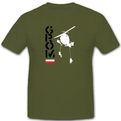 GROM Heli Helikopter Einheit Truppe Crew Einsatzverband Polen - T Shirt #6048