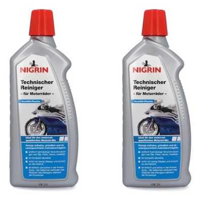 2x Nigrin Technischer MotorradReiniger 2L Gel TotalReinigung Dreck Öl Insekten