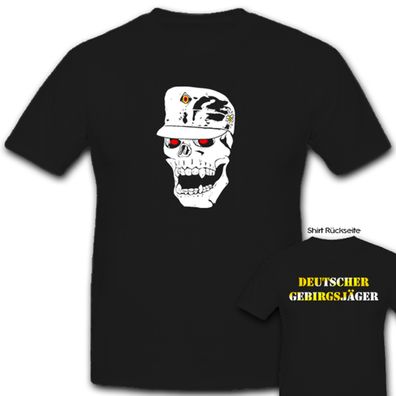 deutscher Gebirgsjäger skull Totenkopf Bergmütze Edelweiss - T Shirt #5590