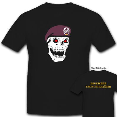 deutscher Fallschirmjäger skull Totenkopf Barett Barettabzeichen T Shirt #5596