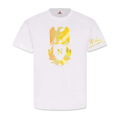 Napoleon Bonaparte Wappen Unterschrift Abzeichen Adler Logo Gold T Shirt #25081