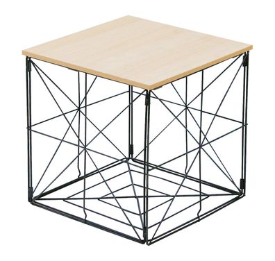 Gitter Beistelltisch 38x38x38 cm - Tisch mit Aufbewahrungskorb Korb Tisch