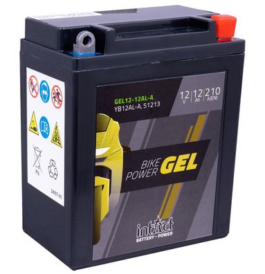 GEL12-12AL-A GEL-Motorradbatterie 51213, YB12AL-A, 12V/12Ah 210A (EN) neuste Version