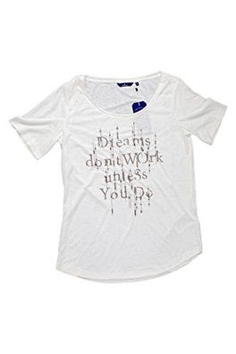 Tom Tailor Shirt Burn-Out Wash "Dreams don't work unless you do"" - Gr. S