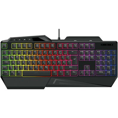 Gaming Tastatur QWERTZ mit RGB Beleuchtung 108 Tasten USB Schwarz NEU