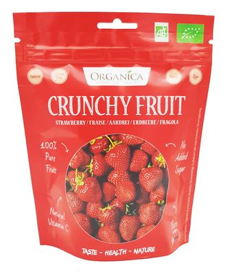 50g Crunchy Fruit Bio Erdbeeren gefriergetrocknet Früchte von Organica