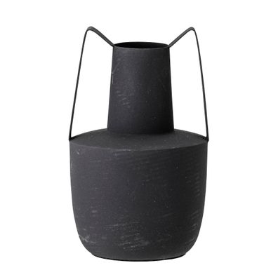 Bloomingville Deko Vase Blumen Tisch schwarz Metall Amphore H=20cm Modern Skandi