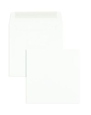 100 Briefumschläge Weiß 190x190 mm mit Haftklebung