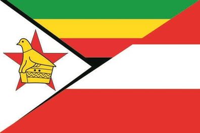 Fahne Flagge Simbabwe -Österreich Premiumqualität