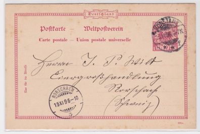 96203 DR Ganzsachen Postkarte P35 Konstanz nach Rorschach (Schweiz) 1896