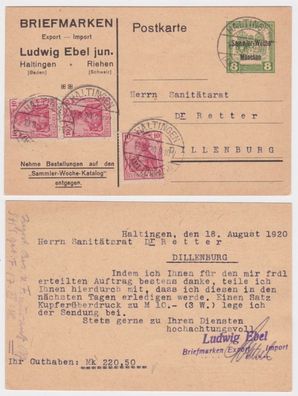 97120 K.K. Feldpost Ganzsache Überdruck Verlag der Sammler-Woche München 1920