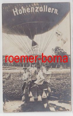 83613 Foto Ak Heißluftballon Hohenzollern Luftschiffer um 1910