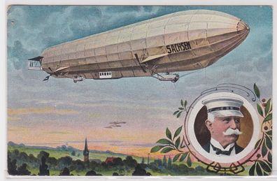 88832 Ak Zeppelin Luftschiff Sachsen um 1910