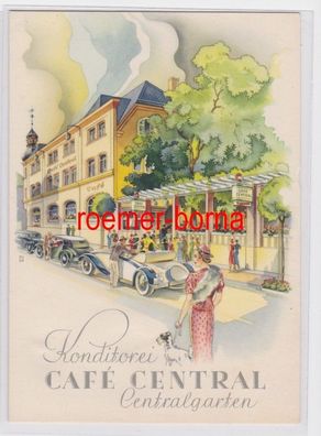 82703 Ak Zeulenroda Konditorei Café Central Centralgarten um 1940