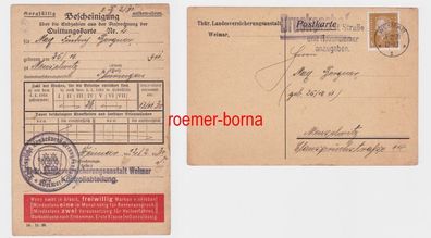 83017 Postkarte Weimar Thüringer Landesversicherungsanstalt 1931