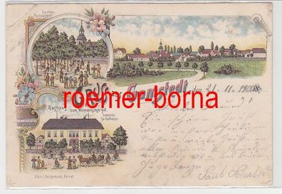83032 Ak Lithographie Gruß aus Gamstedt Gasthaus zum Weimarischen Hof 1900
