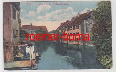 83519 Ak Erfurt Blick von der Rathausbrücke um 1910