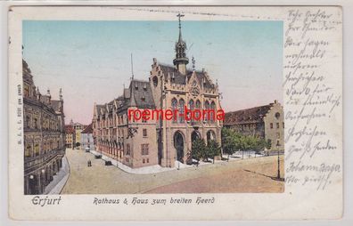 85549 Halt-gegen-das-Licht Ak Erfurt Rathaus & Haus zum breiten Heerd 1914
